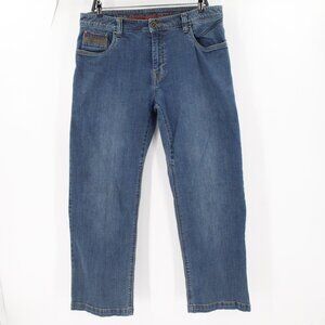 Prana Jeans Mens 35 L29 Organic Cotton Stretch Straight Leg Blue Denim pockets